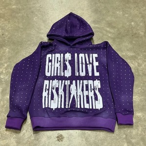 DCY Logotipo bordado personalizado Hombres Sudadera con capucha de gran tamaño Sin cuerda Sudadera con capucha desgastada personalizada Peso pesado - Product Image 4