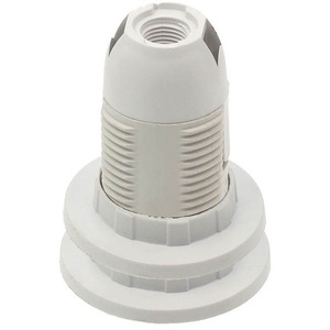 Portalámparas de Plástico Blanco E14 con 2 Anillos Vito para Fijación de la Base de la Bombilla - Product Image 1