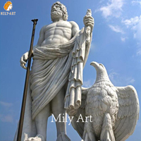 Statue de Zeus en marbre, vente directe d'usine MILY, design classique personnalisé pour parc public extérieur ou collection de musée