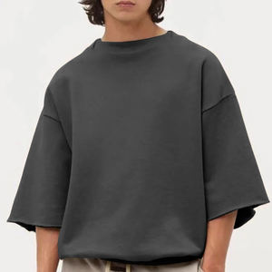 T-shirts Boxy Streetwear Homme à Épaules Tombantes 260 g/m² – T-shirts Simples en Coton Lourd Unisexe Coupe Oversize - Product Image 1