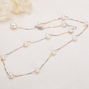 Collar de Perlas de Agua Dulce con Cielo Estrellado de Plata S925 Simple de Zhuji Mountain Lake Jewelry, Cadena de Clavícula al por Mayor con Cadena para el Cuello - Product Image 4