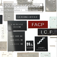 Panneaux de signalisation directionnelle intérieure personnalisés EZD ADA en braille, signalisation de plan d'étage de bâtiment, numéros de porte d'appartement, signalisation en acrylique pour hôtel et maison
