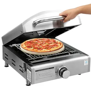 Pemanggang Pizza Gas 3 Dalam 1, Oven Pizza Stainless Steel Plancha Kompor Memasak 3 Dalam 1