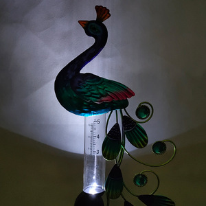 Haute qualité étanche en métal paon paon pluviomètre <span class=keywords><strong>solaire</strong></span> chemin lumière pour pelouse extérieure cour <span class=keywords><strong>jardin</strong></span> carré <span class=keywords><strong>décoration</strong></span> - Product Image 5