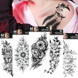 2023 New Sexy Flower Temporary Tattoos For Women Body Art Painting Arm Legs Tattoos Sticker Realistic Fake Black Rose