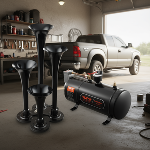 Kit de klaxon pneumatique Vevor 4 trompettes 12V 120 psi réservoir 3 L pour camionnettes et véhicules - Product Image 2