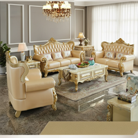 913 #   Cadre en bois massif sculpté double face de style européen de luxe, peint en or, avec revêtement en cuir pour canapés de salon dans les appartements