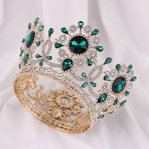 Corona de Novia de Cristal Chapada en Oro Estilo Europeo, Tiaras de Aleación de Zinc con Pedrería de Lujo, Accesorios para el Cabello Elegantes para Fiestas - Product Image 6