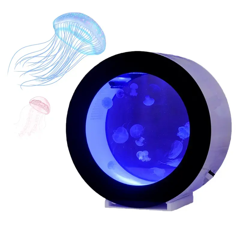 Desktop bianco e nero acrilico meduse serbatoio 8L/18L/50L piccolo acquario regalo per la casa rotondo acquario acquario acquario creativo Aquari