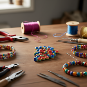 Perline Rotonde Colorate a Strisce ILAN da 10 mm per Creazione di Gioielli - Product Image 3