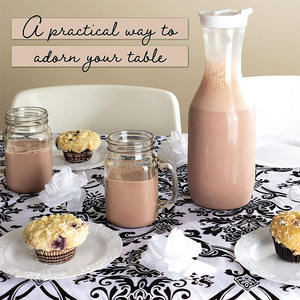 Carafe en plastique transparente de 500 ml, 1 L, 2 L, pichet à jus en plastique à large ouverture avec bouchons pour KTV, restaurant, boissons - Product Image 5