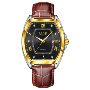 LIGE Montres pour hommes Luxe Original Top Brand Quartz Watch for Men Cuir Waterproof Luminous Diamond Dial Date Male Wristwatch - Product Image 4