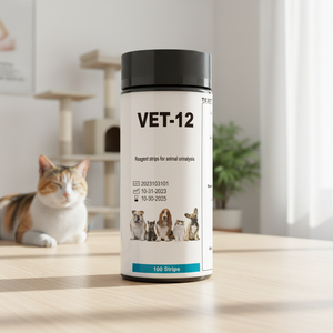 <span class=keywords><strong>Tiras</strong></span> <span class=keywords><strong>Reactivas</strong></span> Veterinarias para <span class=keywords><strong>Orina</strong></span> 12 en 1, VET-12, Prueba Múltiple para Animales, Diagnóstico Médico Casero - Product Image 1