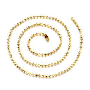 थोक कस्टम सोने चांदी के गहने ढूँढना स्टेनलेस स्टील की गेंद श्रृंखला हार - Product Image 5