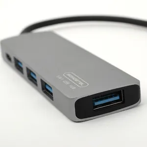 Somostel SMS-BZ09 5合1 USB集线器至usb-c PD 60w高速5端口PD充电USB 3.0多端口适配器