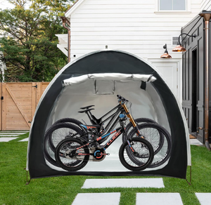 Tente de vélo de 6,6 pieds, tissu Oxford 210D étanche, couverture de vélo d'extérieur, conception de fenêtre, une chambre à coucher <span class=keywords><strong>pour</strong></span> <span class=keywords><strong>2</strong></span> vélos, <span class=keywords><strong>abri</strong></span> de rangement <span class=keywords><strong>pour</strong></span> vélos - Product Image 4