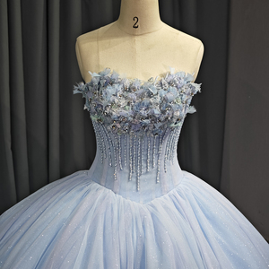 Jancember 6714 Crystal sin mangas Diamond Evening Empire Vestidos con flor - Product Image 2