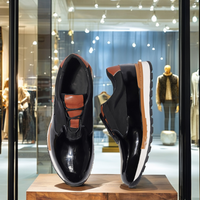 Chaussures décontractées pour hommes, baskets en cuir de vache véritable de créateur, personnalisables, à lacets, semelle extérieure en caoutchouc, logo imprimé en 3D, tendance mode brevetée