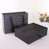 Boîte d'emballage de luxe personnalisée avec logo en relief, finition marbre mat, pour cosmétiques, extensions de cheveux, perruques, avec ruban, recyclable