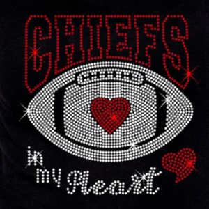 Kc trưởng Rhinestone chuyển hình kim cương sắt-on ĐộI Logo Pha Lê Mẫu hotfix motfix kính thiết kế cho thành phố Kansas - Product Image 3