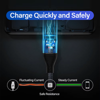 Câble de charge rapide USB Type-C vers C 5A PD 240W avec gaine en nylon pour iPhone 16/17 Pro Max iPad Macbook Air - Longueurs de 1 à 3 m