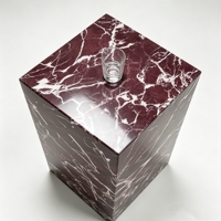Table basse moderne en marbre rouge Rosso Levanto naturel, durable, blocs superposés, mobilier de luxe pour salon, directement de l'usine