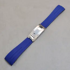 Novo Design Estendido E Cuttable Arco Cotovelo 20mm Água Fantasma Estilo Rubber Watch Strap com Fivela Do Relógio