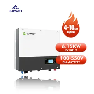 أعلى مبيعات Growatt جودة جيدة 7kw 24V 48V 3 phase مع بطارية ليثيوم عالية الجهد محول شمسي