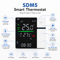 Termostat Pemanas Lantai 16A Pengontrol Suhu Terprogram dengan Sensor Lantai untuk Pemanas Listrik