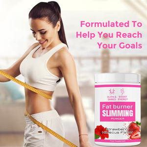 Private Label Platte Buik Detox Poeder Energie Boost Drank Aardbei Hibiscus Vetverbrander Poeder - Product Image 5