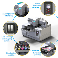 Impresora Plana UV A3 Pequeña para Fundas de Móvil, Cubiertas Traseras, Logos, Inyección de Tinta para Juguetes de Madera, Cajas de Plástico, Tarjetas, Botellas de Vidrio, Tazas
