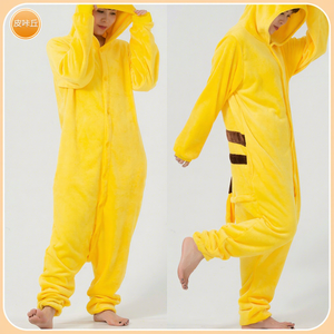 <span class=keywords><strong>Pyjama</strong></span> en flanelle Pokem-on Pika, doux, pour l'automne/hiver, cosplay animal, sweat à capuche, <span class=keywords><strong>pyjama</strong></span> pour enfants et parents, chemise de nuit pour bébés filles et garçons - Product Image 2
