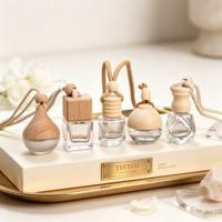 Offre Spéciale – Flacon diffuseur de parfum en verre de 10 ml pour voiture avec bouchon en bois et joint à vis, désodorisant suspendu à surface sérigraphiée