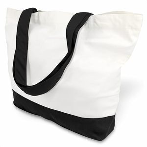 Sac de shopping en toile grande capacité avec logo personnalisé, sac à bandoulière écologique, sac à livres imprimé rayé pour étudiant - Product Image 6