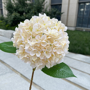 Hortensia artificiel haut de gamme à 3 feuilles, imprimé en 3D, fleur colorée à 5 têtes pour la décoration de mariages, de la Saint-Valentin et de Thanksgiving - Product Image 5