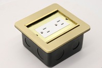 Prise de sol encastrée en laiton, simple, norme américaine 15A/10A, IP44, prise de courant encastrée avec mise à la terre, pour bureau et maison nord-américains