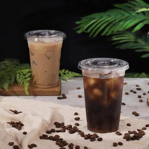 Gobelets à café froid et à bubble tea imprimés, biodégradables, écologiques, à paroi simple, avec couvercles en plastique jetables personnalisés de 14 oz - Product Image 4