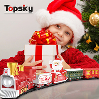 Set Kereta Api Listrik Rakitan Sendiri Mainan Anak Plastik Bertenaga Baterai Rel Kereta Api Bahan PC Mainan Slot Hadiah Natal