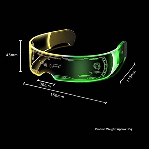 Lunettes de <span class=keywords><strong>mode</strong></span> en acrylique lumineuses LED Cyberpunk Tech - Nouveautés pour Pâques, Halloween, festivals de musique, bars, discothèques et soirées - Product Image 4