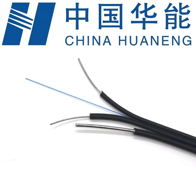 Huaneng Aerial Butterfly Drop FTTH Optical Cable 4-Conductor Steel Wire Reinforced G.657.A2 Fiber High Speed Model GJYXFCH Black