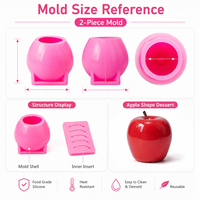 Moule en silicone délicat résistant à la chaleur pour coquilles de pommes au chocolat de Noël, moule domestique pour mousse, pâtisserie et gâteau