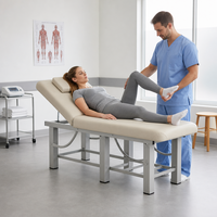 Table de massage robuste avec cadre en acier à 6 pieds, étagère de rangement, dossier réglable, lit facial et oreiller pour physiothérapie et spa