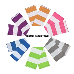 Huiyi Custom Logo Travel Weighted Beach Towel Embroidered Printing Best Selling Top Quality Big Beach Towel Micro Fibre Luxury