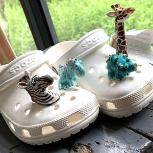 Décoration de chaussures en caoutchouc véritable en forme de fleur 3D avec boucle à motif Tigre, Zèbre, Dumbo, <span class=keywords><strong>Dinosaure</strong></span>, accessoires - Product Image 1