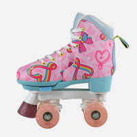 Patins à roulettes en ligne pour enfants, 4 roues réglables, noir/rose, PVC de haute qualité, avec roulements ABEC-5, certifiés EN13843