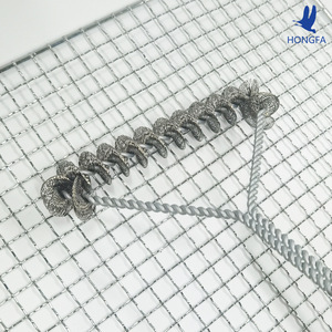 Hongfa Stainless Steel Spring Cleaning Brush 12 Inch Triangular For BBQ Grill Cooking Baking - Product Image 1