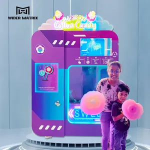 Commercial Make Money Kids Popular Cotton Candy Maker Robot Fully Automatic Cotton Floss Candy Vending Machine