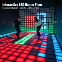Jeu de projection interactive Hopscotch, sol en grille LED, lumière de piste de danse laser « le sol est en lave », pour aire de jeux intérieure, amusement pour enfants
