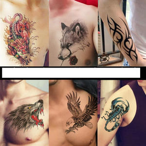 Tatuaggi Temporanei all'Ingrosso Aquila Gufo Lupo Tigre Drago Leone Impermeabili Personalizzati per Uomo - Product Image 5