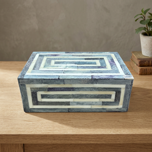Caja de Almacenamiento Artesanal Vintage con Incrustaciones de Hueso, Tamaño 6x4, Elegante Organizador de Joyas y Adornos, Caja Decorativa para Recuerdos - Product Image 1